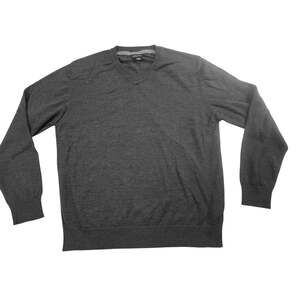 Structure Men's Charcoal Grey V-Neck Pullover Sweater Size XL